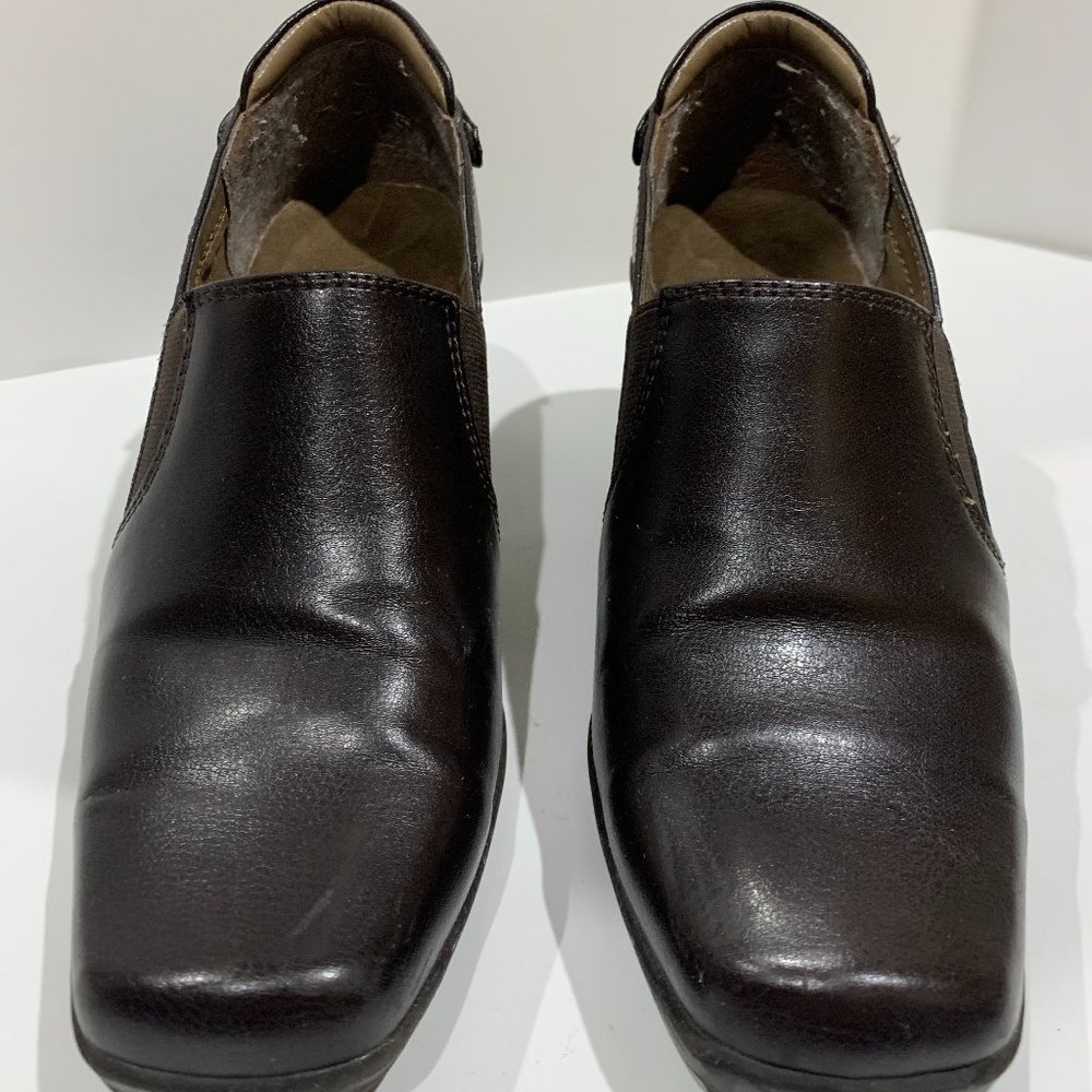 AEROSOLES WOMENS LOAFER SHOES BROWN LEATHER PUMPS